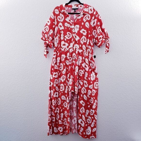 ELOQUII Stencil Print Walk Through Maxi Romper - Picture 4 of 13